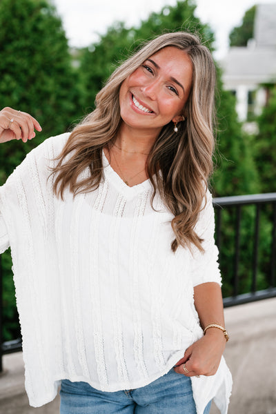 Willows Textured Relaxed Top - Off White