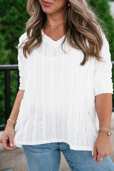 Willows Textured Relaxed Top - Off White