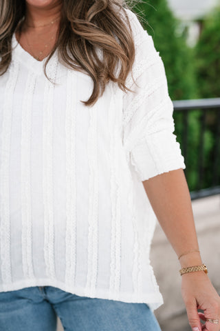 Willows Textured Relaxed Top - Off White