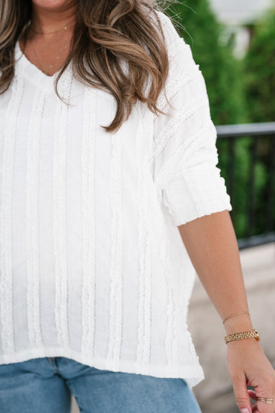 Willows Textured Relaxed Top - Off White