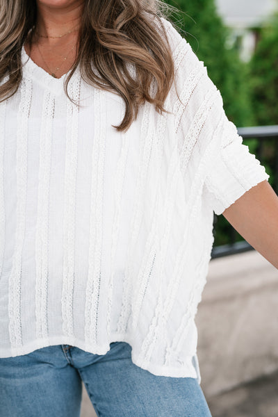 Willows Textured Relaxed Top - Off White