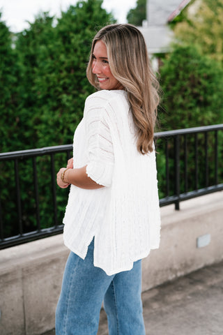 Willows Textured Relaxed Top - Off White
