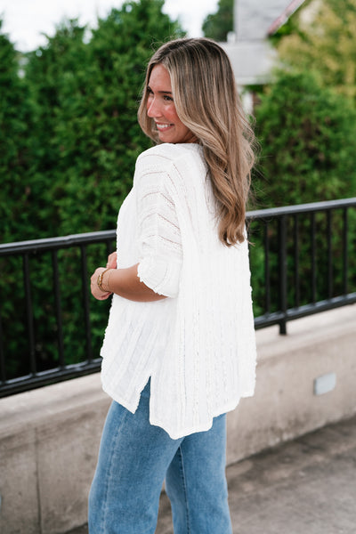 Willows Textured Relaxed Top - Off White