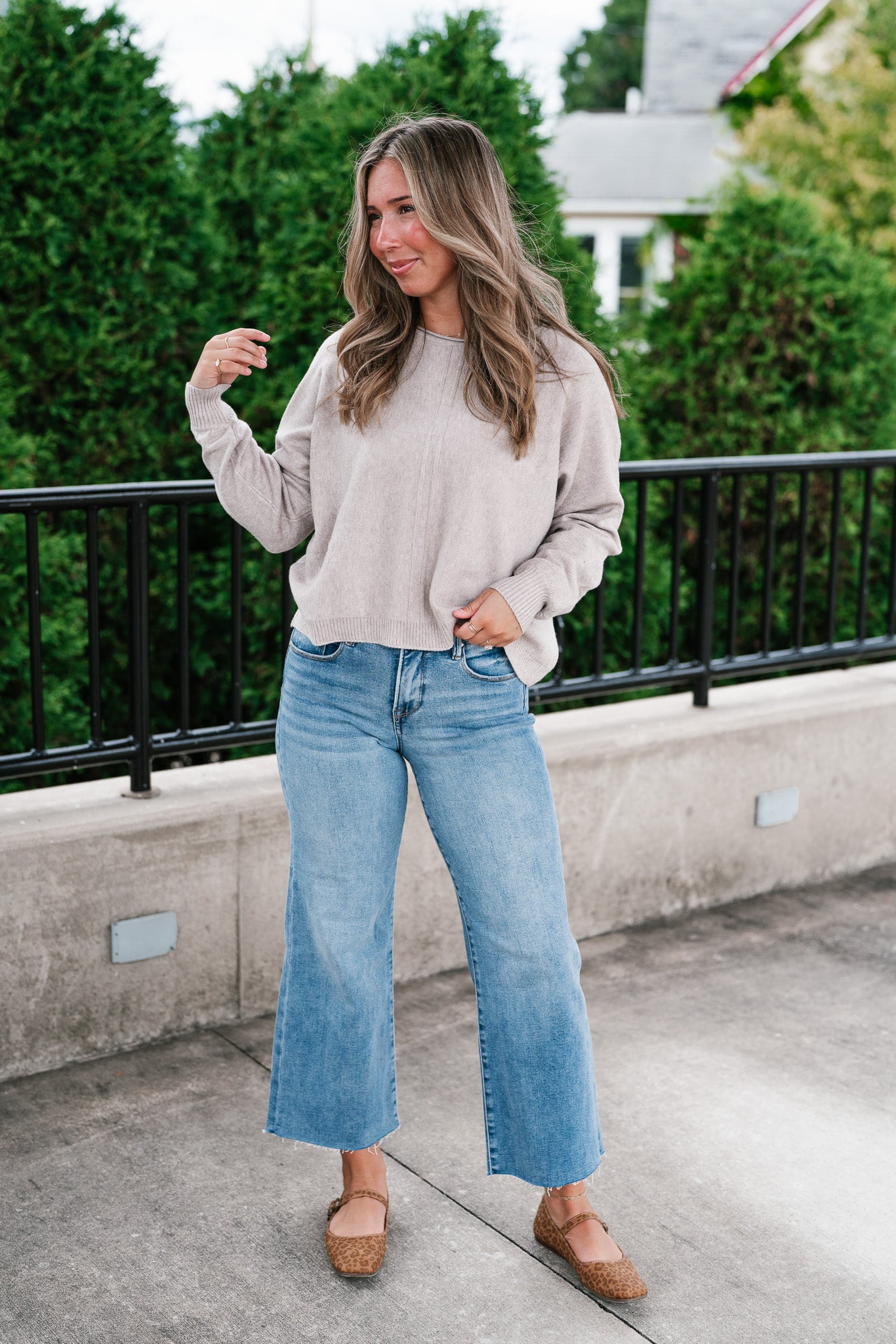 Morning Calm Round Neck Neutral Sweater