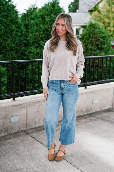 Morning Calm Round Neck Neutral Sweater