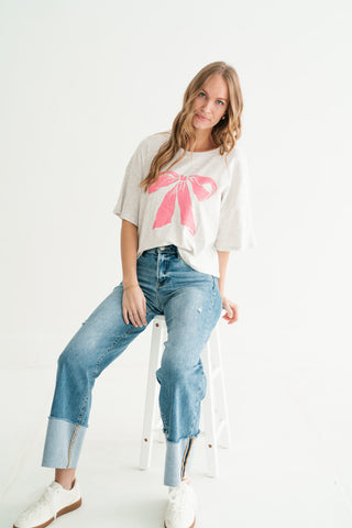 Blushing Ribbon Bow Graphic Tee