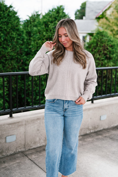 Morning Calm Round Neck Neutral Sweater