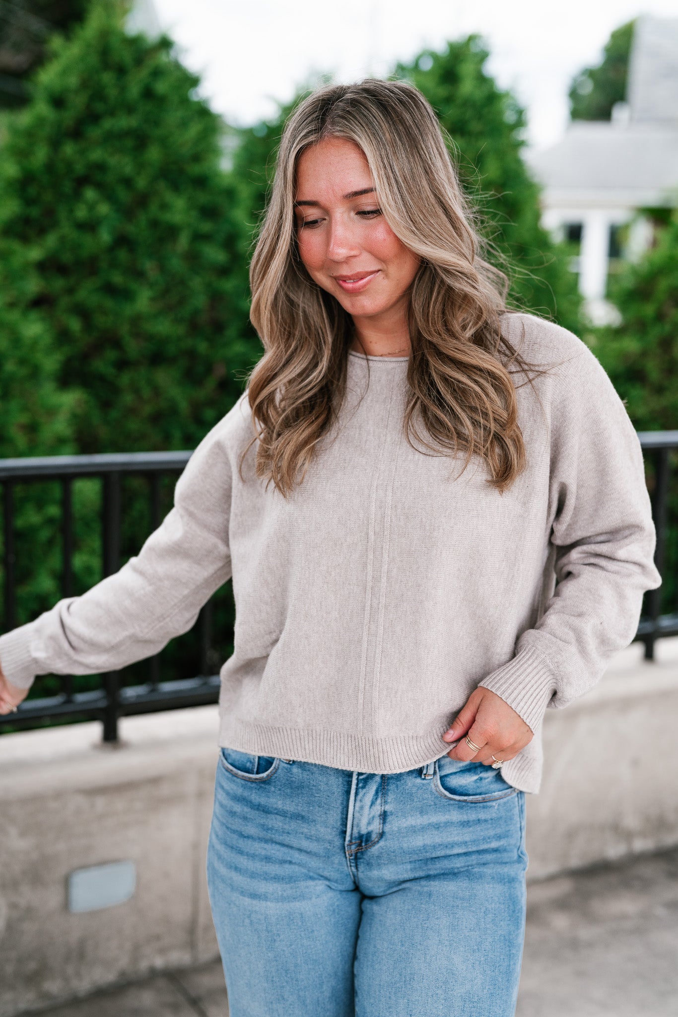 Morning Calm Round Neck Neutral Sweater