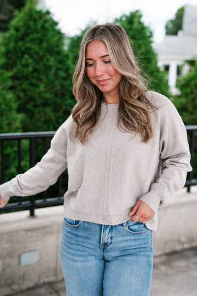 Morning Calm Round Neck Neutral Sweater