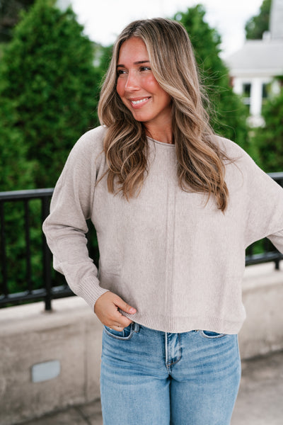 Morning Calm Round Neck Neutral Sweater