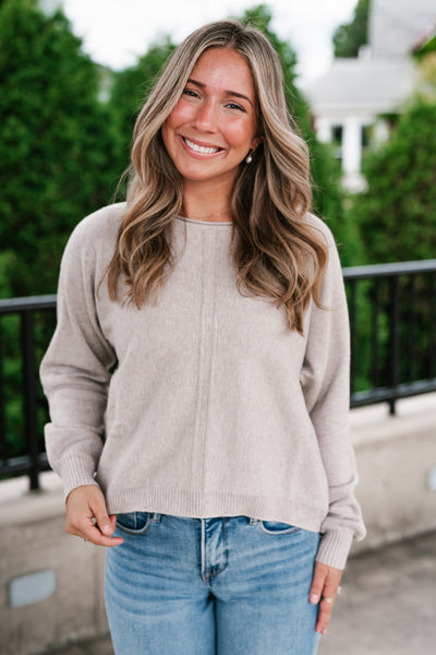 Morning Calm Round Neck Neutral Sweater