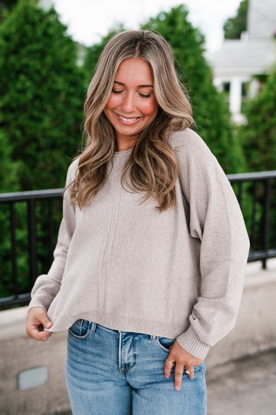 Morning Calm Round Neck Neutral Sweater