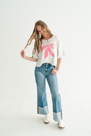Blushing Ribbon Bow Graphic Tee