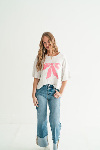 Blushing Ribbon Bow Graphic Tee