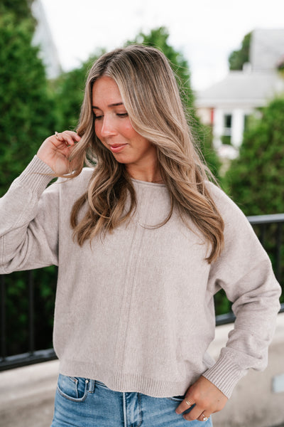 Morning Calm Round Neck Neutral Sweater