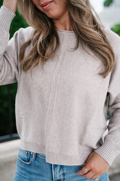 Morning Calm Round Neck Neutral Sweater