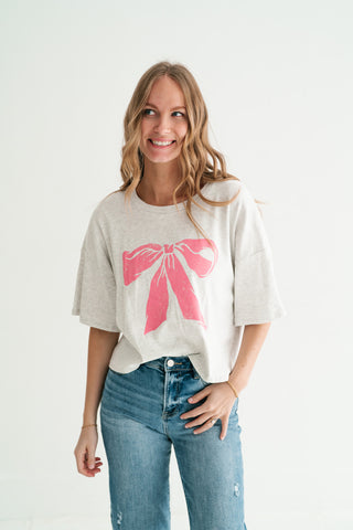 Blushing Ribbon Bow Graphic Tee