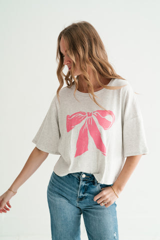 Blushing Ribbon Bow Graphic Tee
