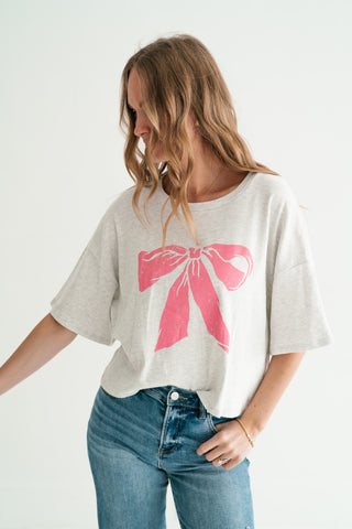Blushing Ribbon Bow Graphic Tee