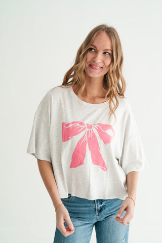 Blushing Ribbon Bow Graphic Tee