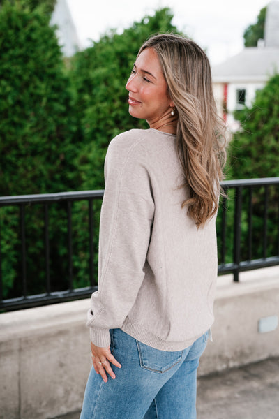 Morning Calm Round Neck Neutral Sweater