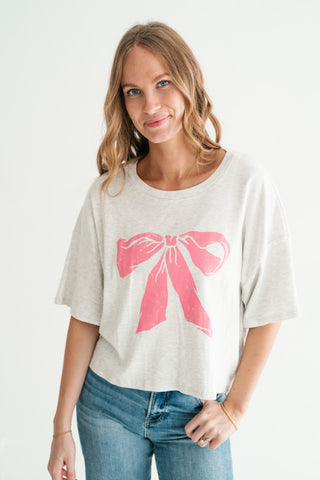 Blushing Ribbon Bow Graphic Tee