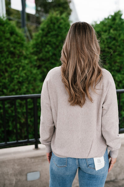 Morning Calm Round Neck Neutral Sweater