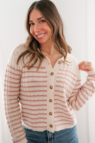 Lost In Love Striped Knit Cardigan