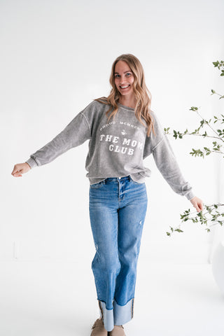 Mom Club Graphic Ribbed Crewneck