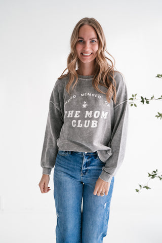Mom Club Graphic Ribbed Crewneck