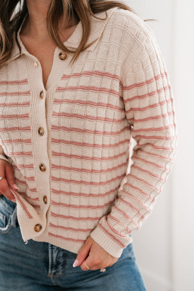 Lost In Love Striped Knit Cardigan