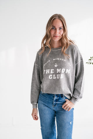 Mom Club Graphic Ribbed Crewneck