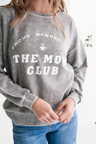 Mom Club Graphic Ribbed Crewneck