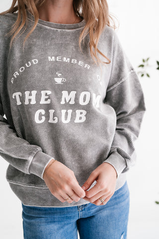 Mom Club Graphic Ribbed Crewneck