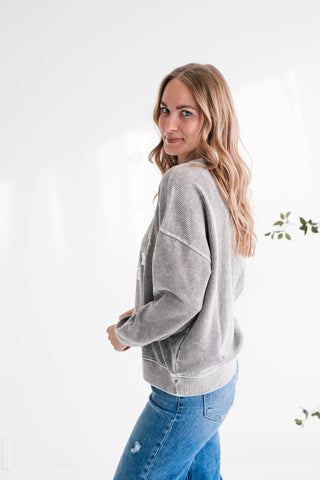 Mom Club Graphic Ribbed Crewneck