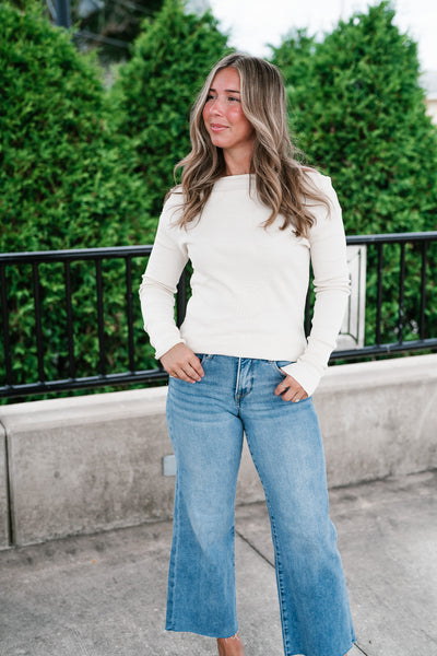 Amberstone Off-Shoulder Knit Top