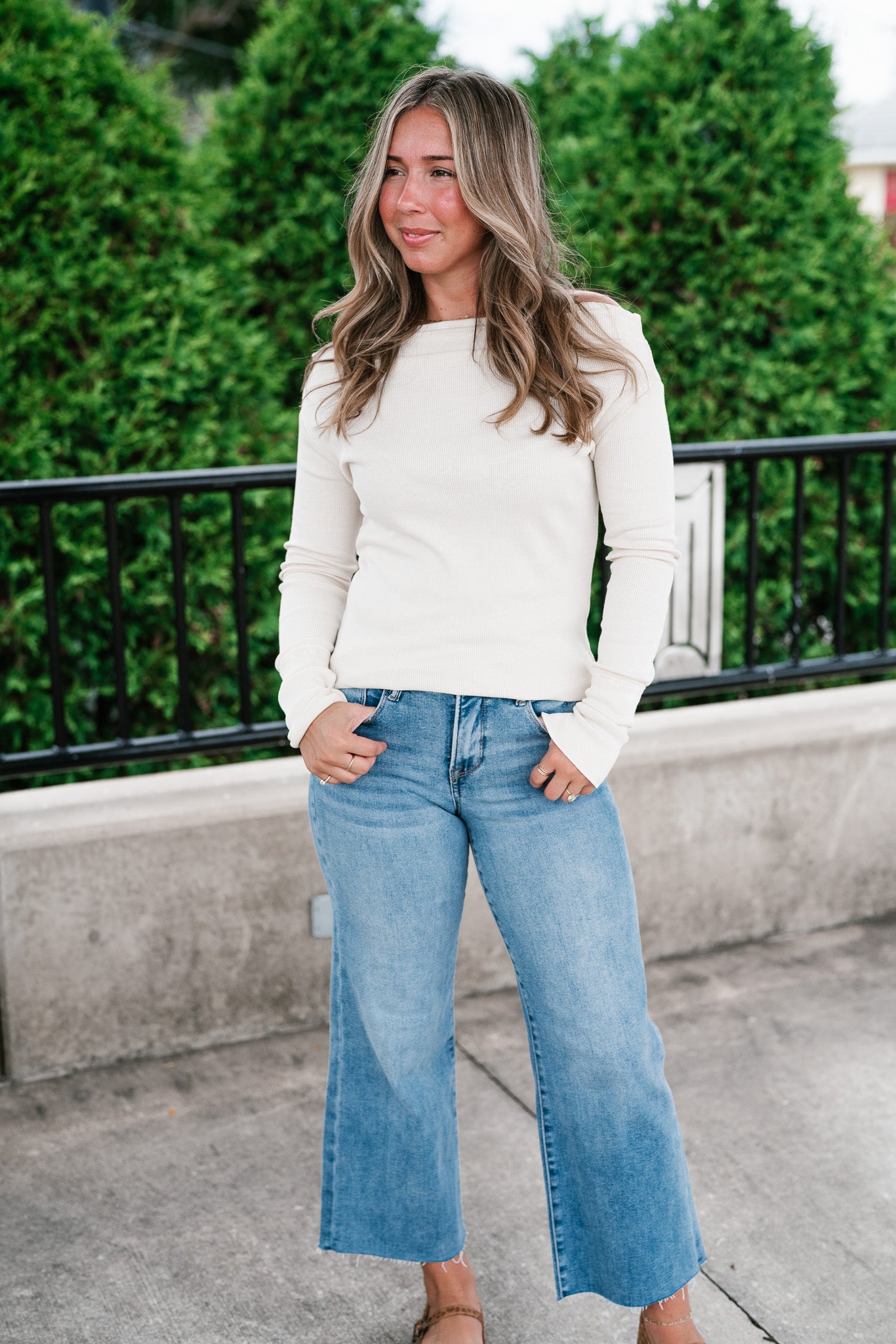 Amberstone Off-Shoulder Knit Top