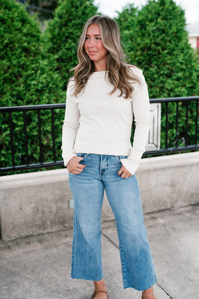 Amberstone Off-Shoulder Knit Top