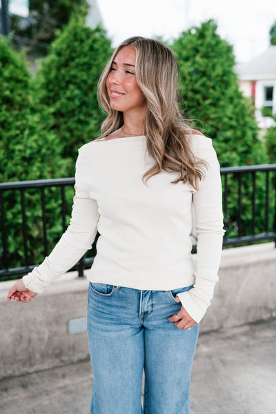 Amberstone Off-Shoulder Knit Top
