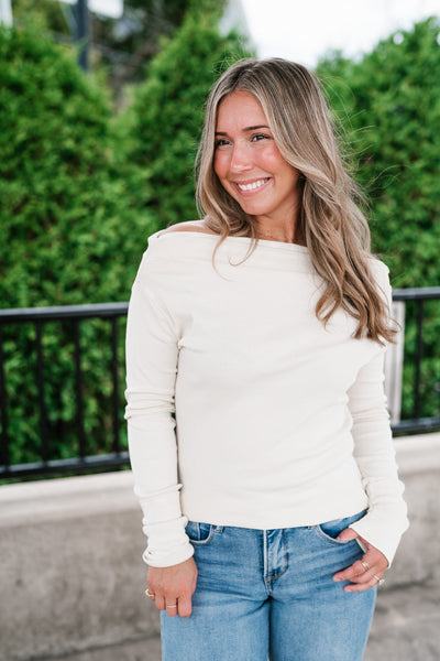 Amberstone Off-Shoulder Knit Top