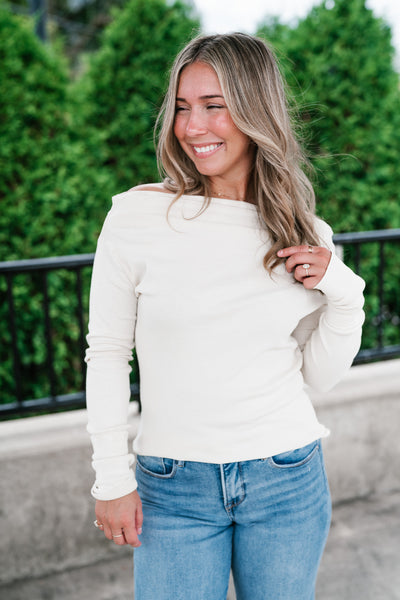 Amberstone Off-Shoulder Knit Top