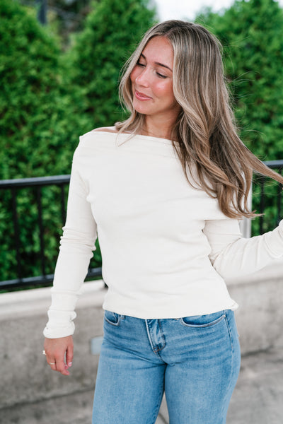 Amberstone Off-Shoulder Knit Top