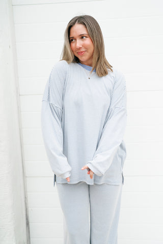 Barkley Pinstriped Oversized Set - Top