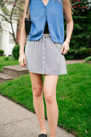 Garden Party Gingham Mini Skort - Black