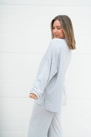 Barkley Pinstriped Oversized Set - Top