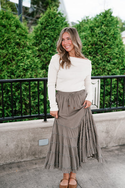 Amberstone Off-Shoulder Knit Top