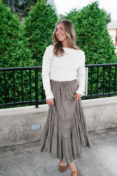 Amberstone Off-Shoulder Knit Top