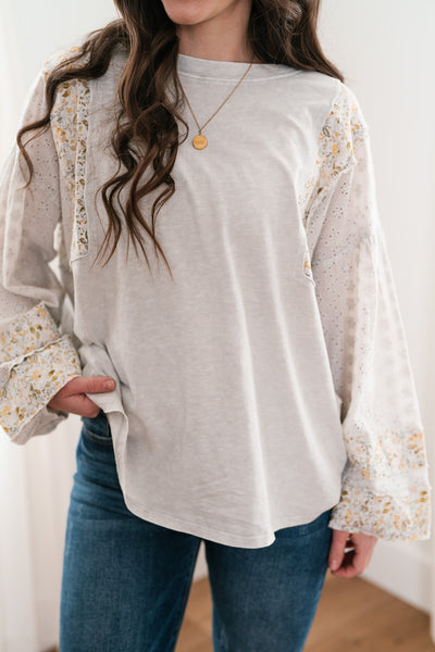 Elegant Blossom Ruffle Sleeve Top