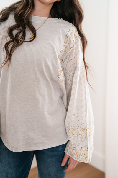 Elegant Blossom Ruffle Sleeve Top