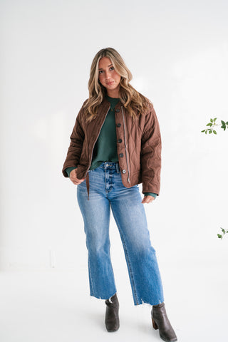 Chestnut Wave Quilted Jacket